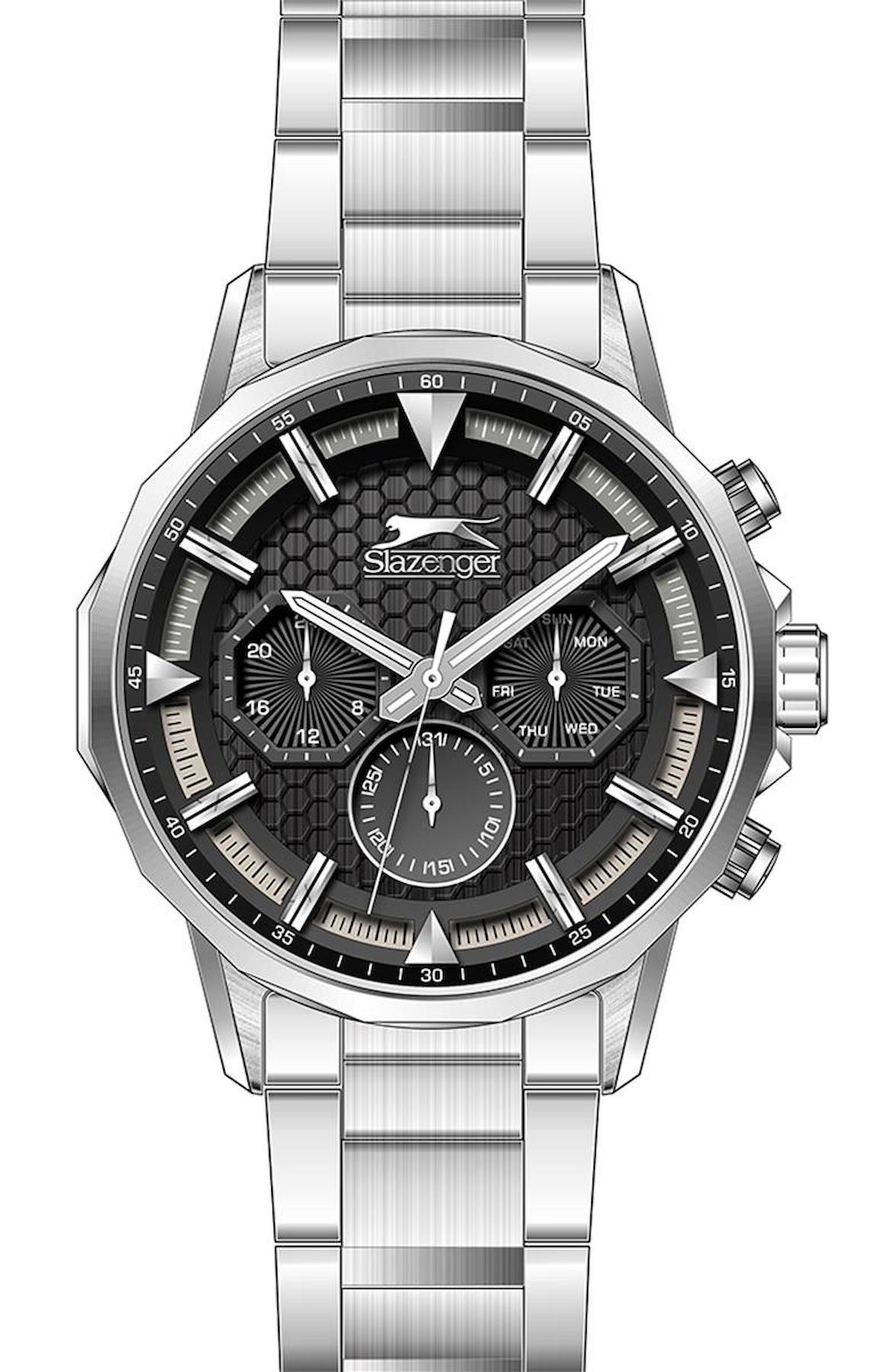 Slazenger SL.09.2216.2.01 Takvimli 48 mm Metal Kordon Analog Erkek Kol Saati