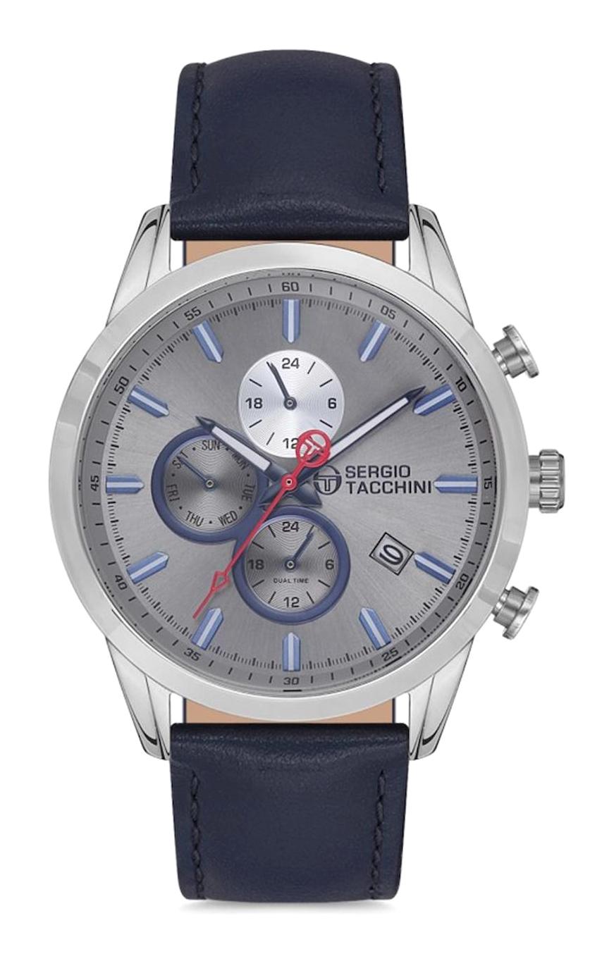 Sergio Tacchini ST.1.10148.3 Takvimli 50 mm Lacivert Çelik Kordon Analog Erkek Kol Saati