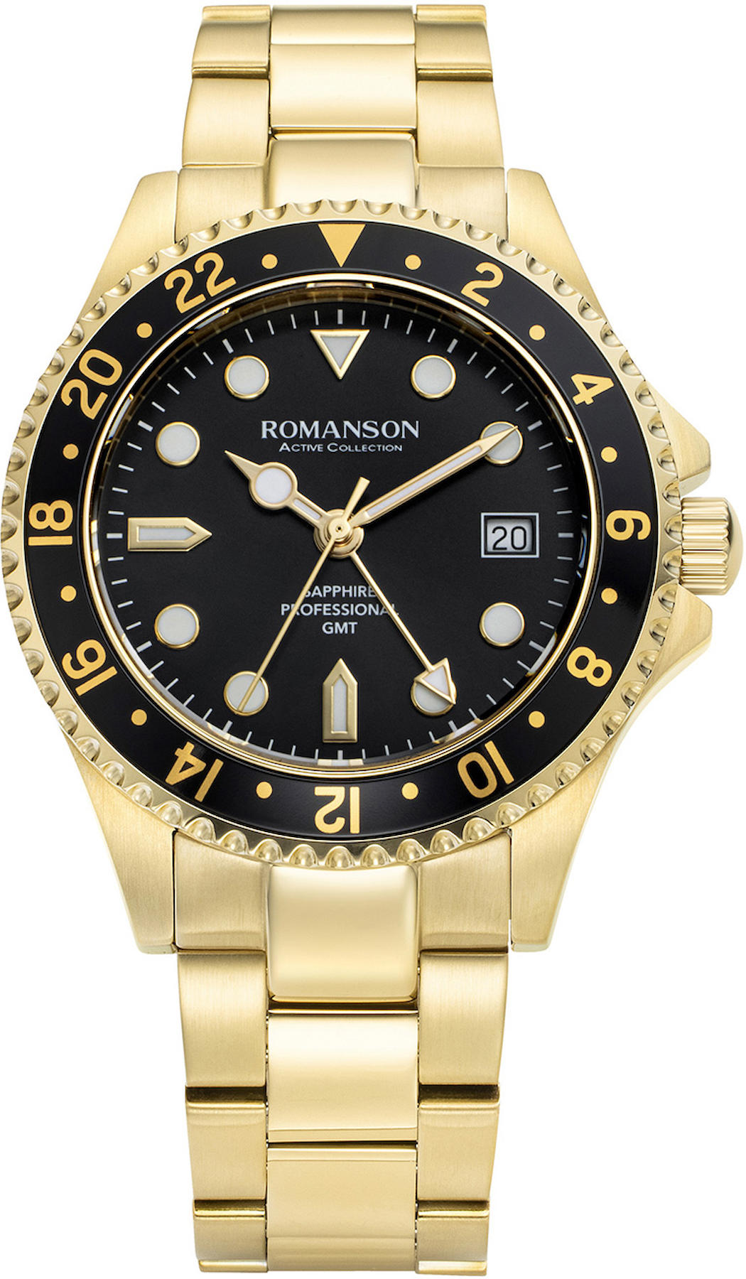 Romanson AM0004FMGGA31G Takvimli 42 mm Altın Çelik Kordon Analog Kol Saati