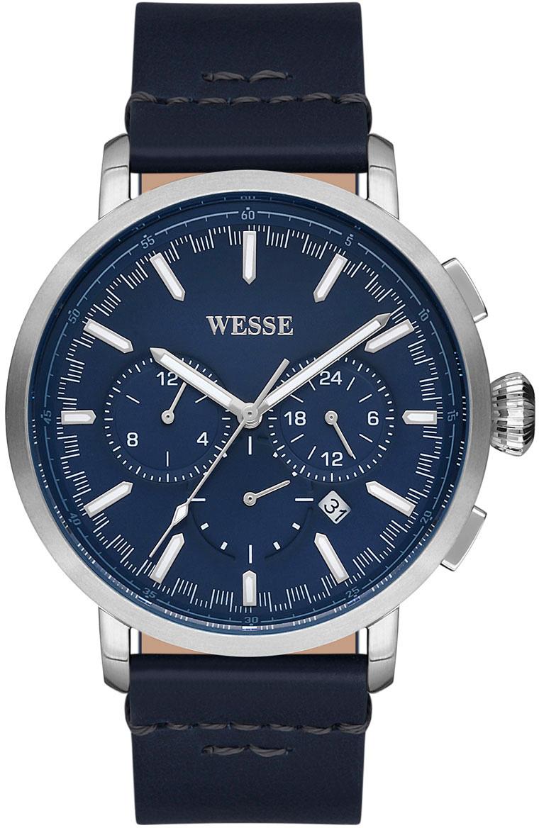 Wesse WWG800204L 45 mm Lacivert Deri Kordon Analog Kol Saati