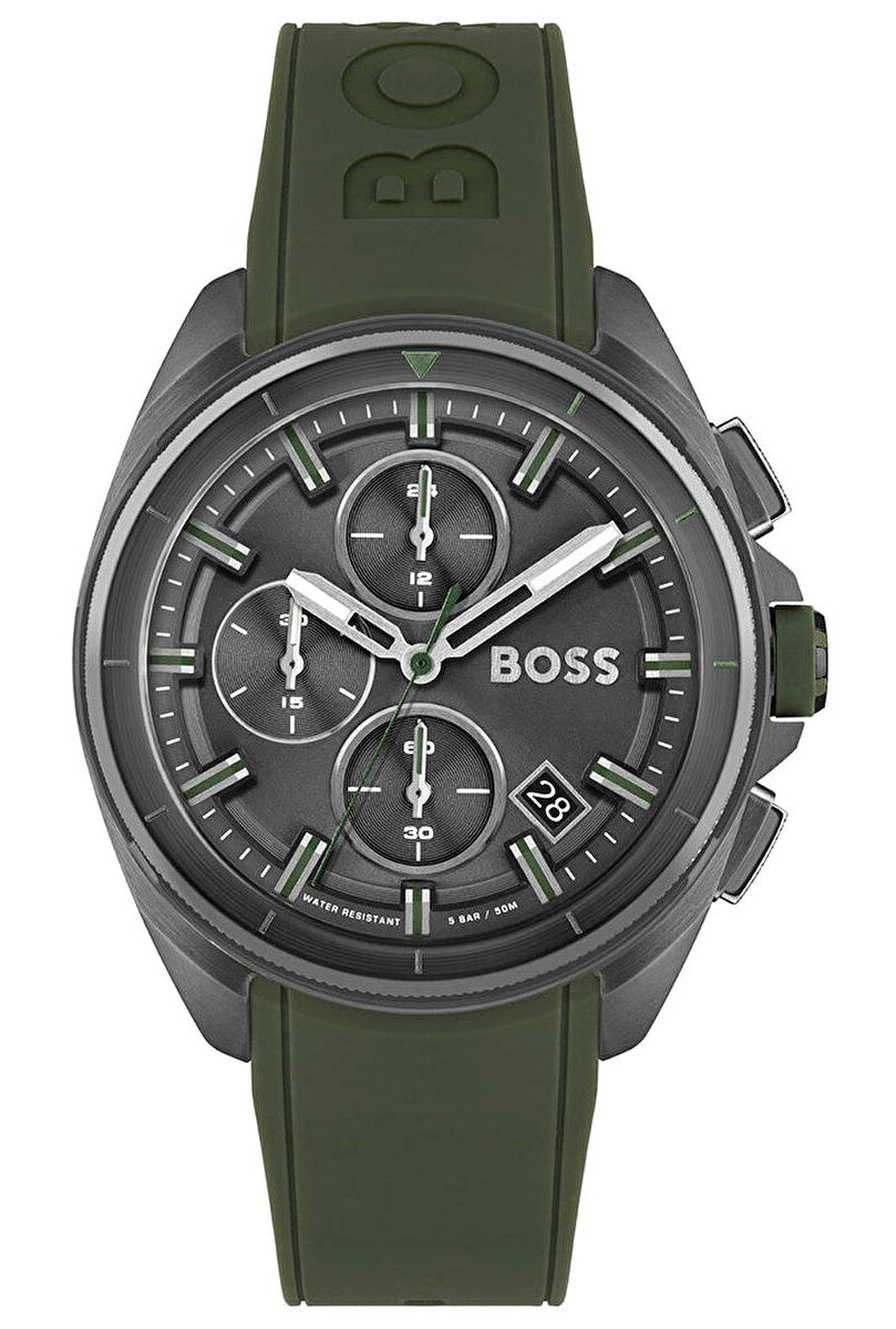 Hugo Boss HB1513952 42 mm Yeşil Silikon Kordon Analog Erkek Kol Saati