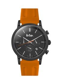 Lee Cooper LC06545.050 Takvimli 44 mm Kahverengi Silikon Kordon Analog Erkek Kol Saati
