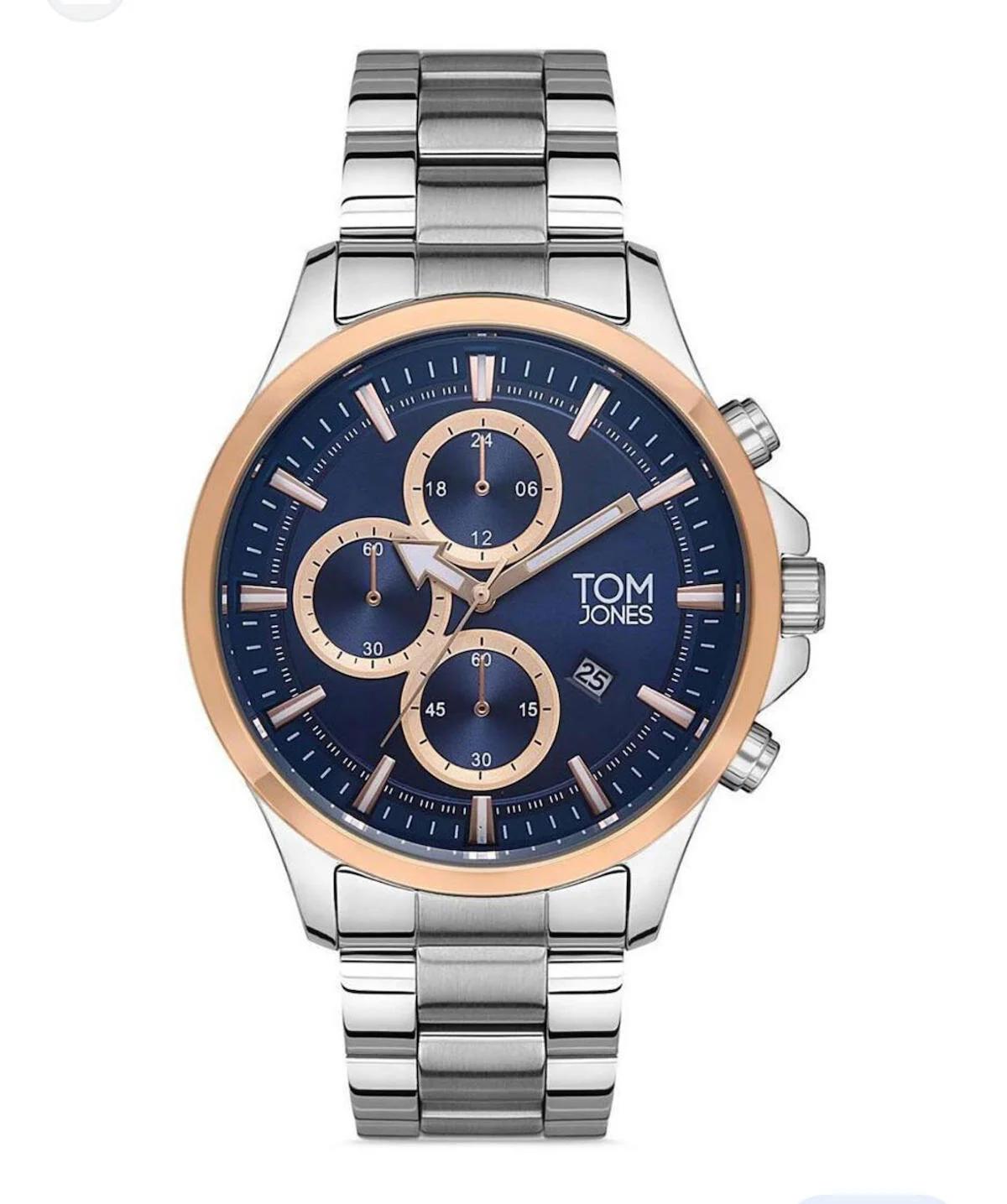 Tom Jones TJ-1-2000 Takvimli 42 mm Çelik Kordon Analog Erkek Kol Saati