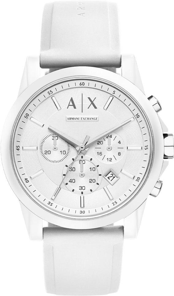 Armani Exchange AX1325 Takvimli 44 mm Beyaz Silikon Kordon Analog Erkek Kol Saati