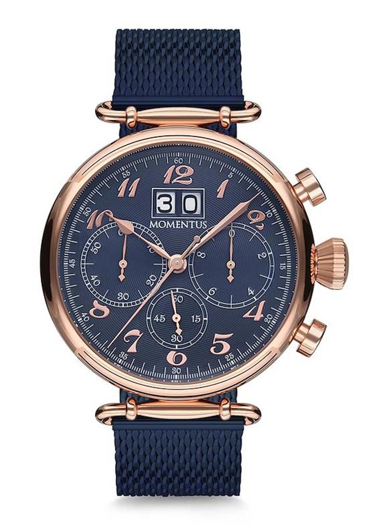 Momentus TM250R-11SM Takvimli 44 mm Çelik Kordon Analog Erkek Kol Saati
