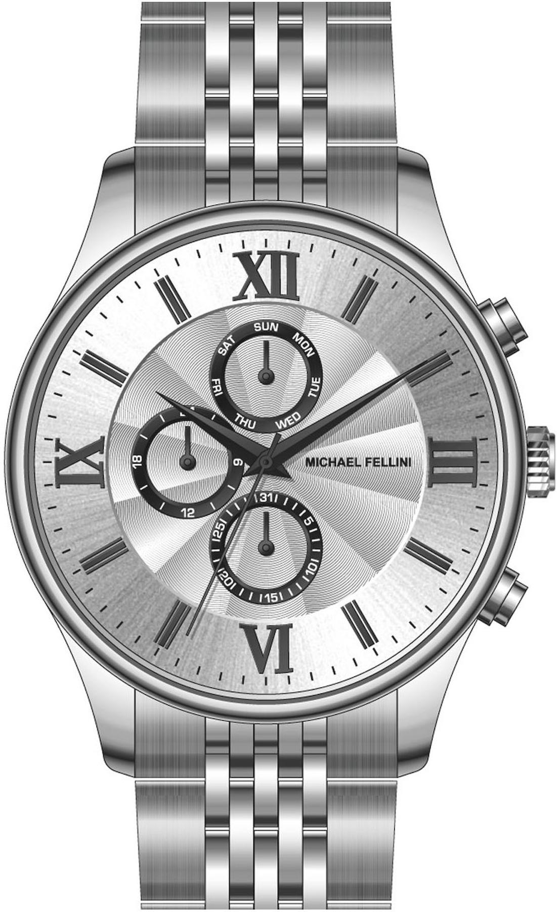 Michael Fellini 2349-1 Takvimli 44 mm Metal Kordon Analog Erkek Kol Saati