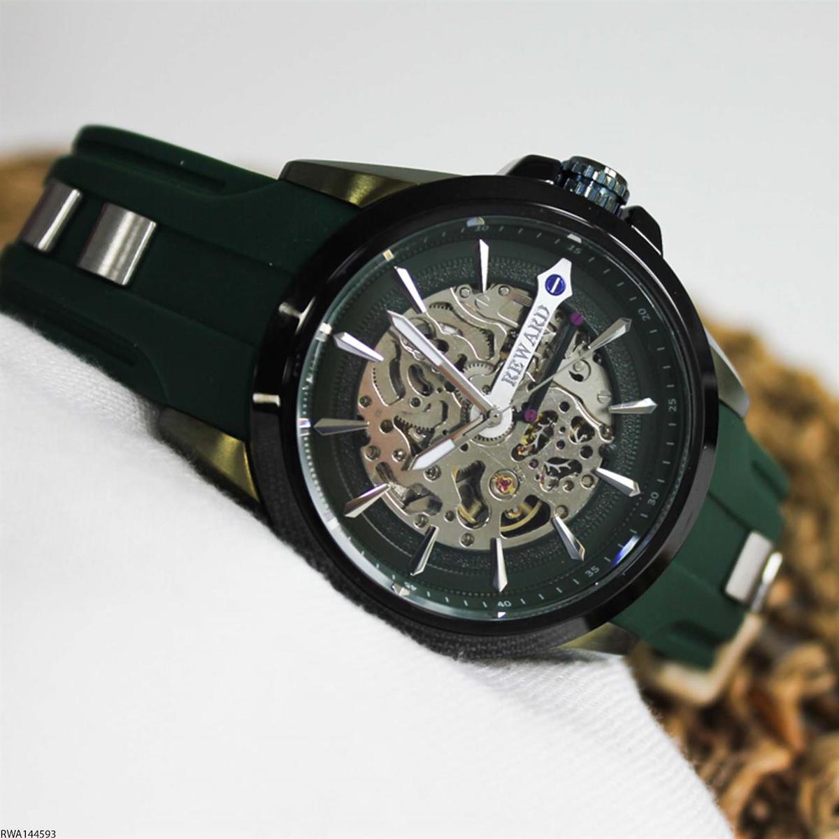 Reward RWA144593 46 mm Yeşil Silikon Kordon Analog Erkek Kol Saati