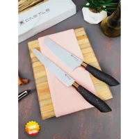 Castle Kitchen Black Copper Serisi 2 Li Mutfak Bıçak Seti ( Ekmek - Nakiri )