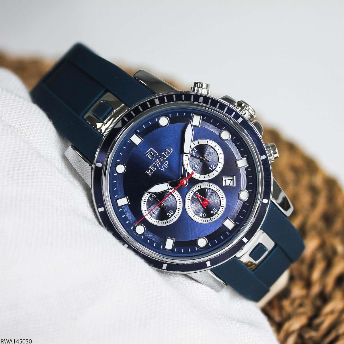 Reward RWA145030 Takvimli 45 mm Lacivert Silikon Kordon Analog Erkek Kol Saati