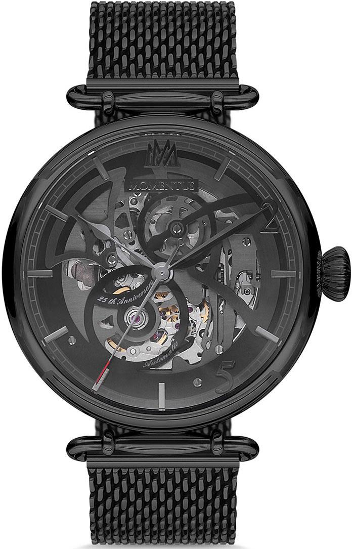 Momentus X25B-16SN Takvimli 44 mm Siyah Çelik Kordon Analog Kol Saati