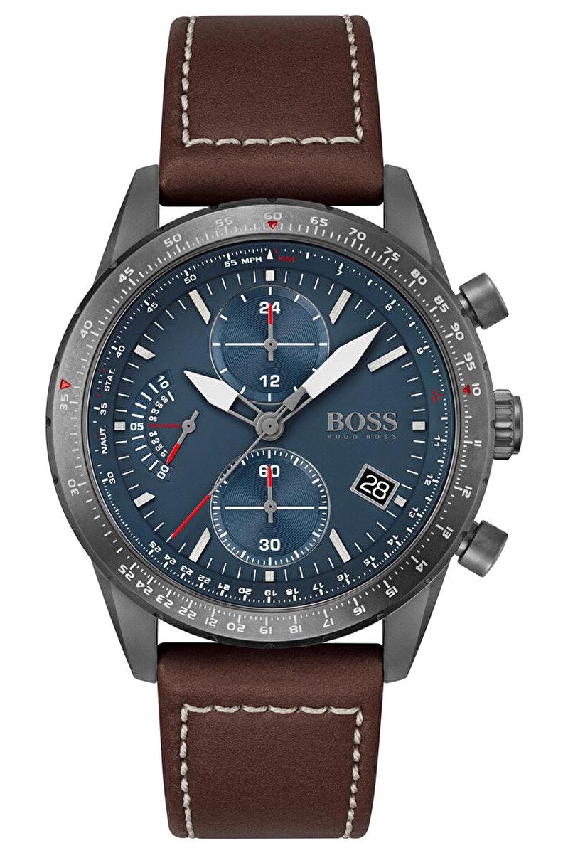 Boss Watches HB1513852 Takvimli 44 mm Kahverengi Deri Kordon Analog Erkek Kol Saati