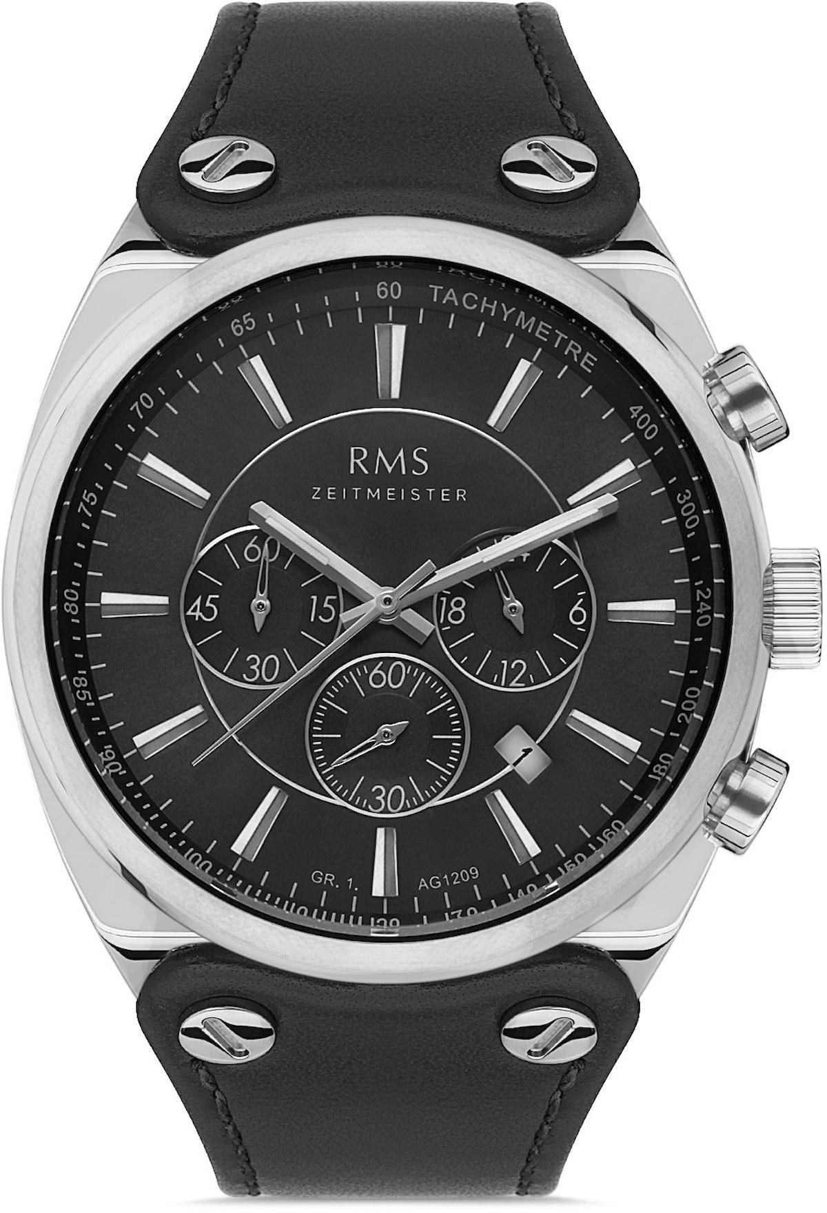 Romanson RMS.1.AG1209.06 Takvimli 43 mm Siyah Deri Kordon Analog Kol Saati