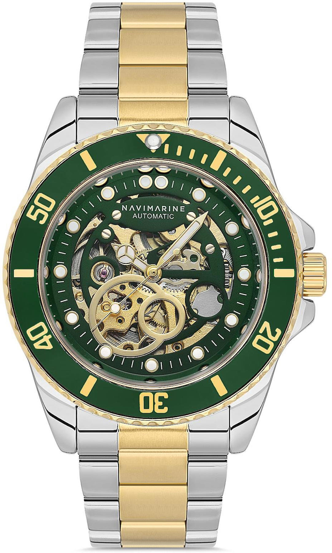 Navimarine NM168-05 44 mm Altın-Çelik Kordon Analog Kol Saati