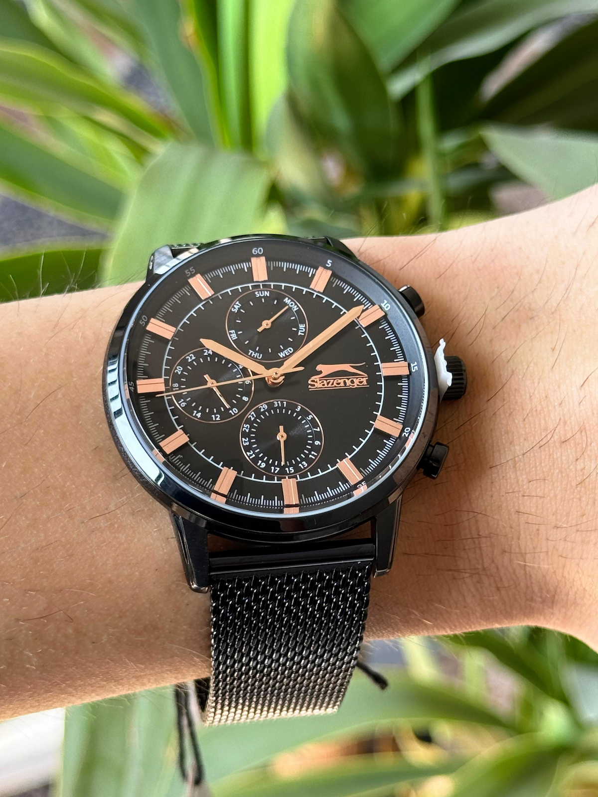 Slazenger SL.FT.1.107 Takvimli 41-45 mm Siyah Çelik Kordon Analog Erkek Kol Saati