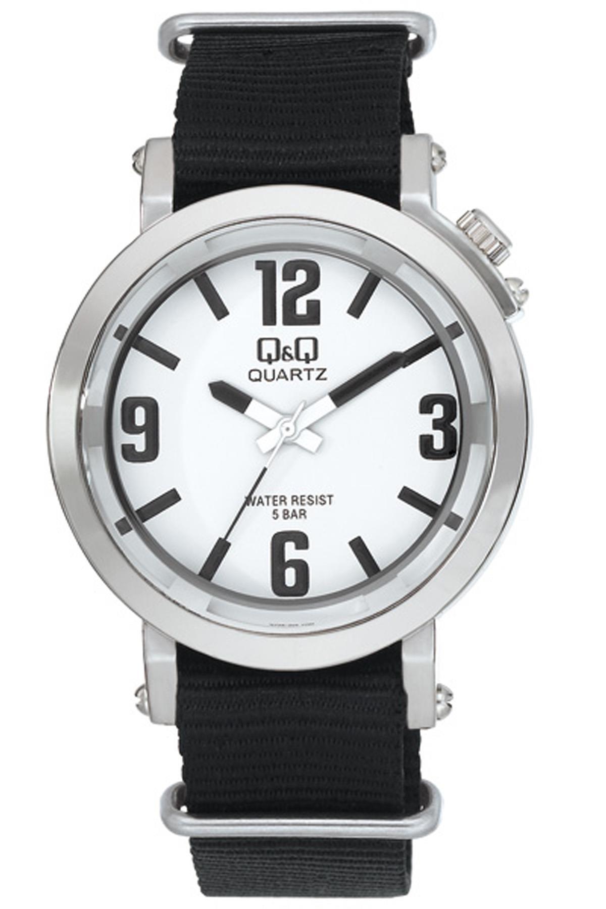 Q&Q 3B64 42 mm Siyah Kumaş Kordon Analog Erkek Kol Saati