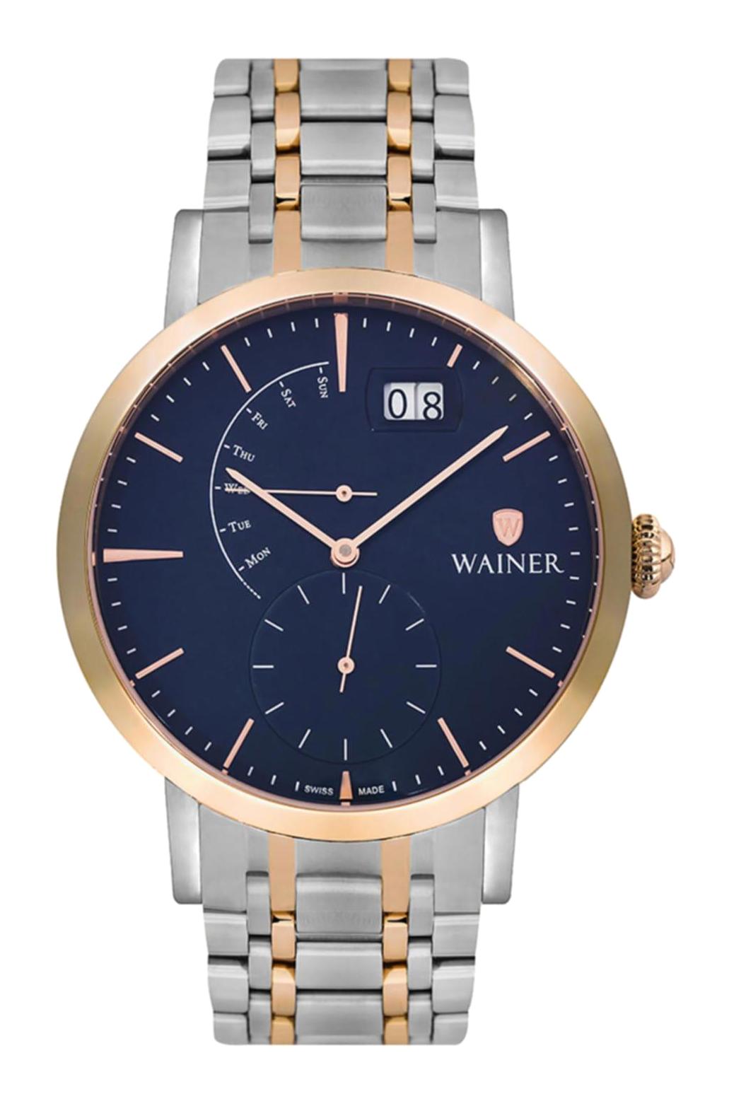Wainer WA.18881-B Pusulalı Takvimli 44 mm Altın-Metal Kordon Analog Erkek Kol Saati