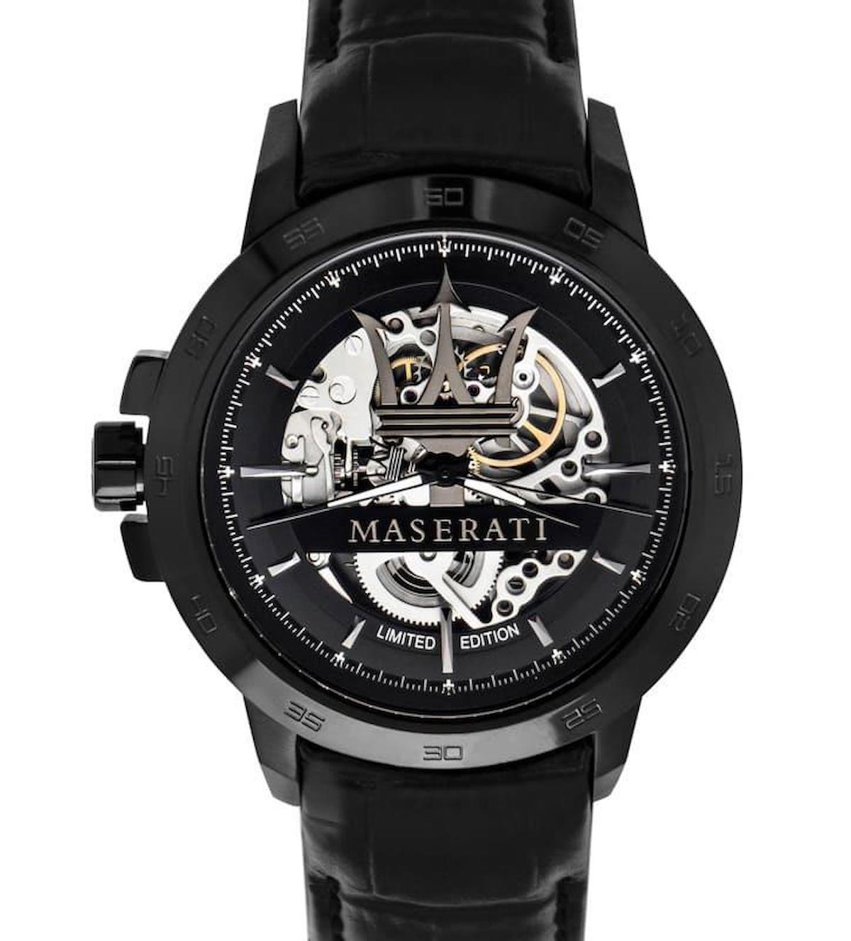 Maserati R8821119006 46 mm Siyah Deri Kordon Analog Erkek Kol Saati