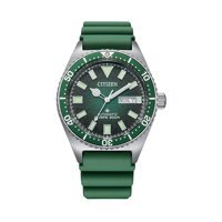 Citizen NY0121-09X Takvimli Yeşil Silikon Kordon Analog Erkek Kol Saati