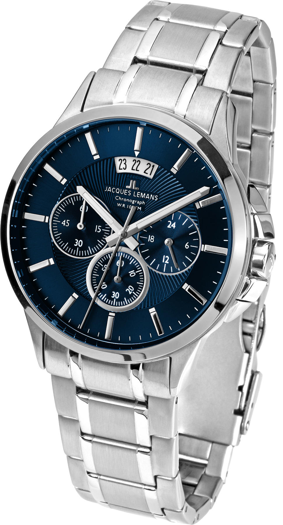 Jacques Lemans SYDNEY 1-1542I Pusulalı Takvimli 42 mm Çelik Kordon Analog Erkek Kol Saati