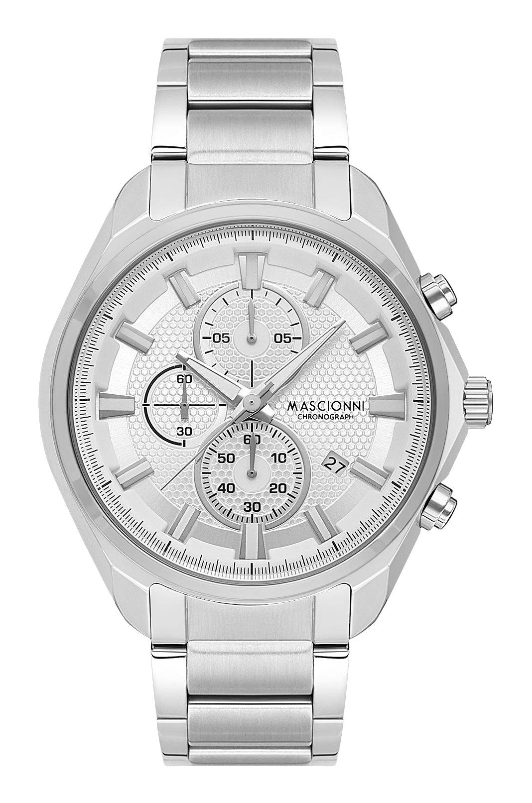 Mascionni M.1.1219.01 Takvimli 44 mm Çelik Kordon Analog Erkek Kol Saati