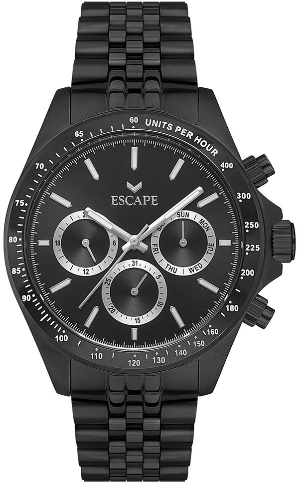 Escape ESCP102102 Takvimli Siyah Çelik Kordon Analog Erkek Kol Saati