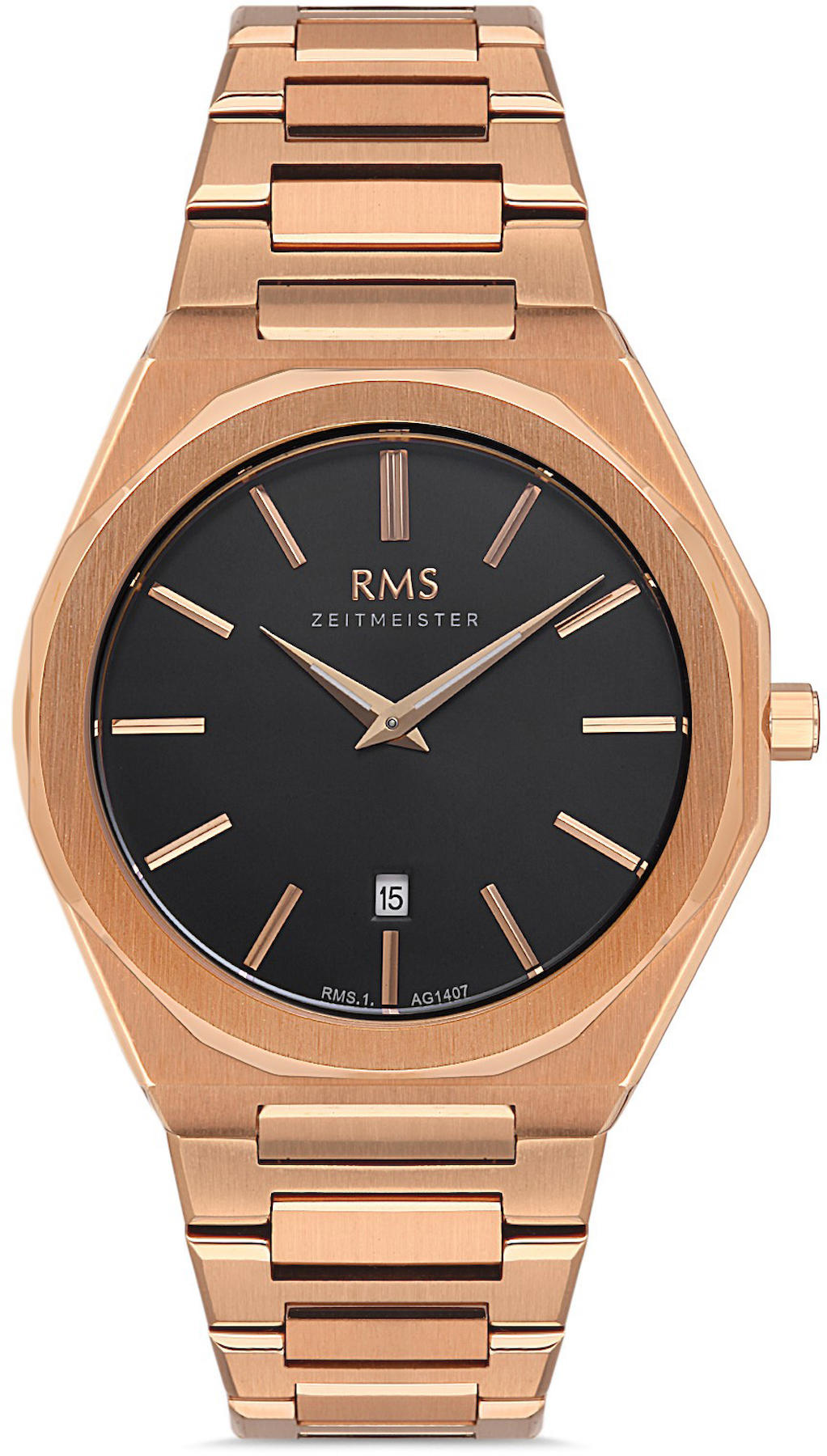 Romanson RMS.1.AG1407.13 Takvimli 41 mm Rose Gold Çelik Kordon Analog Kol Saati