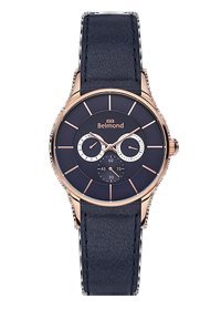 Belmond KNG624499 Takvimli 42 mm Lacivert Deri Kordon Analog Erkek Kol Saati