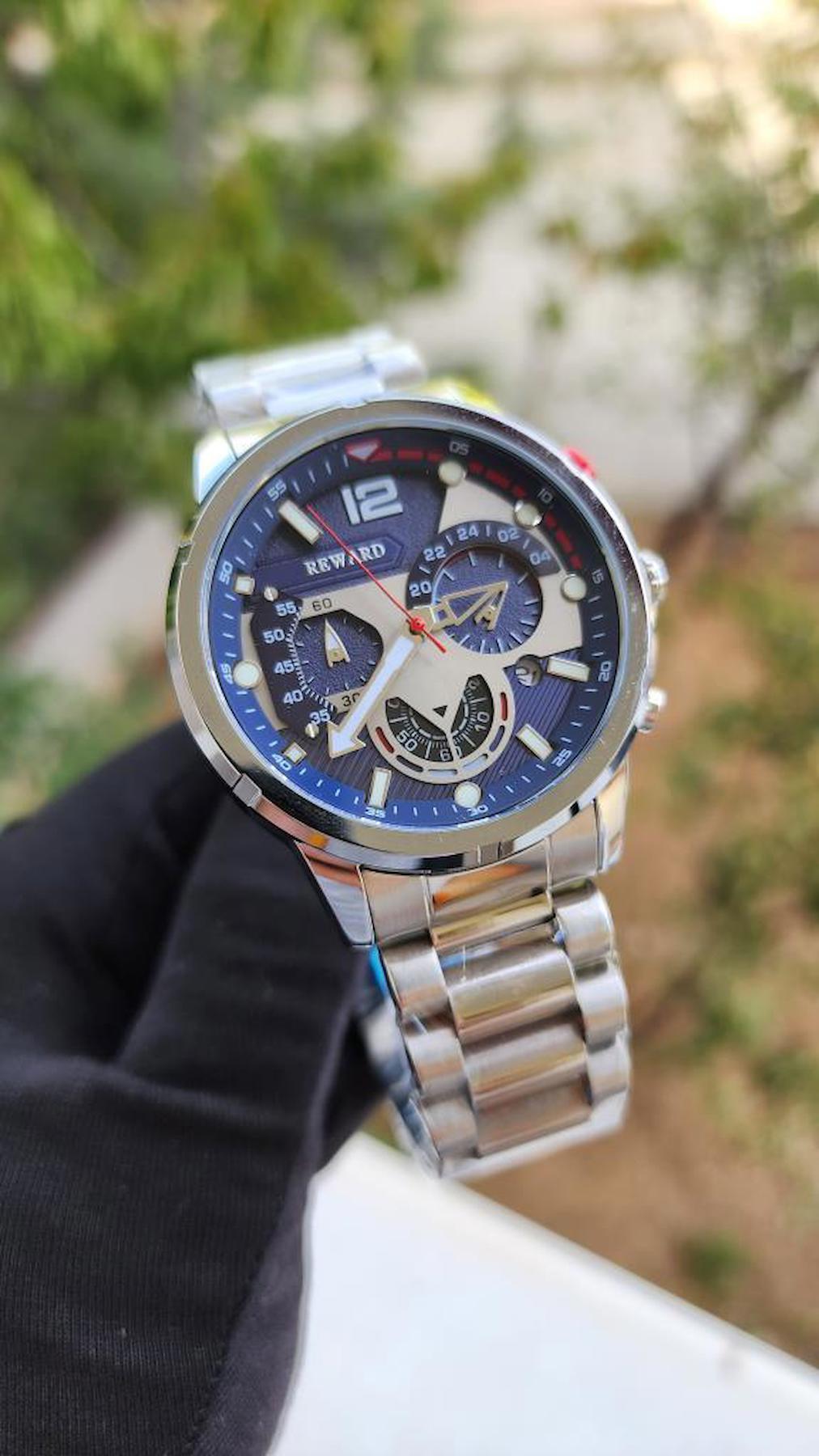 Reward A1442-02 Takvimli 44 mm Metal Kordon Analog Erkek Kol Saati