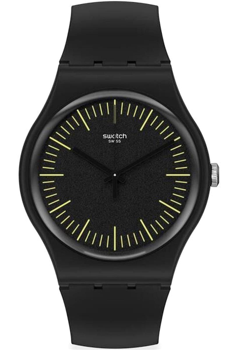 Swatch SUOB184 Takvimli 44 mm Siyah Silikon Kordon Analog Erkek Kol Saati