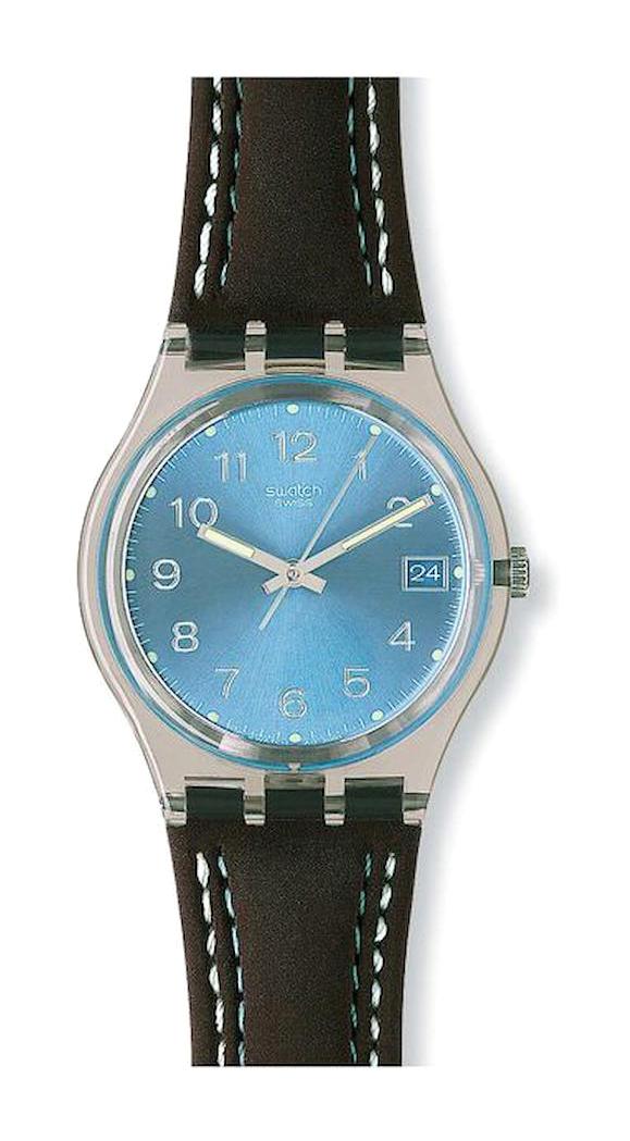 Swatch GM415 Takvimli 42 mm Siyah Deri Kordon Analog Erkek Kol Saati
