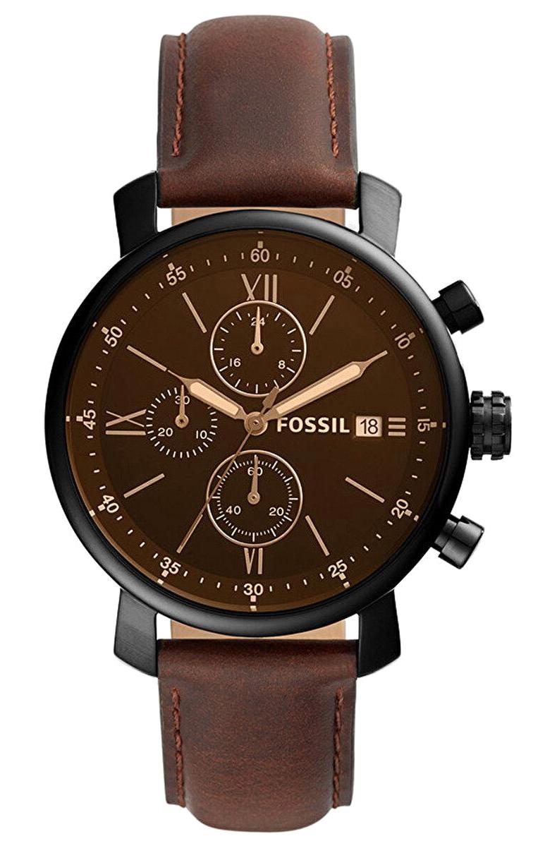 Fossil FBQ2459 Takvimli 44 mm Kahverengi Deri Kordon Analog Erkek Kol Saati