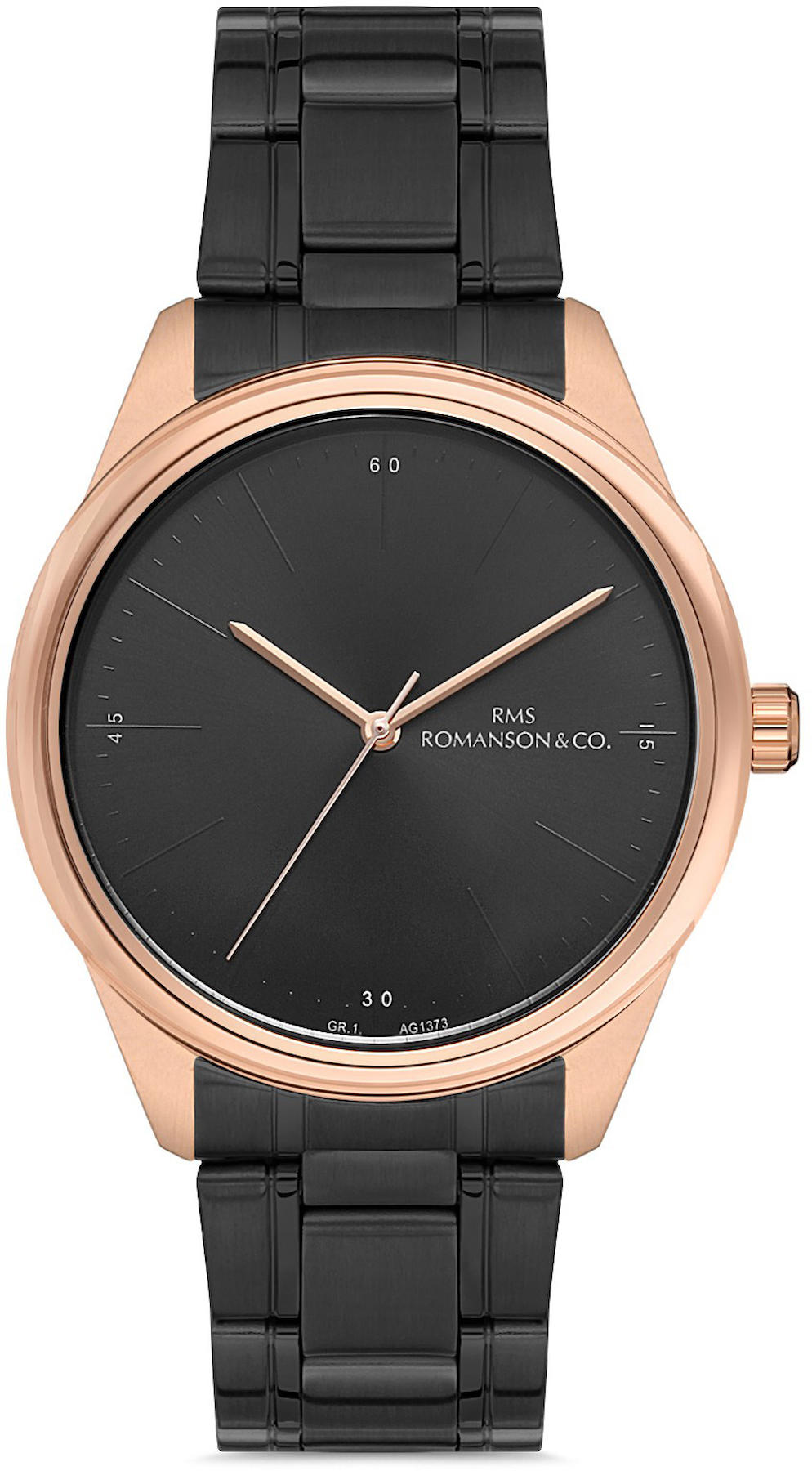 Romanson GR.1.AG1373.18 41 mm Siyah Çelik Kordon Analog Kol Saati