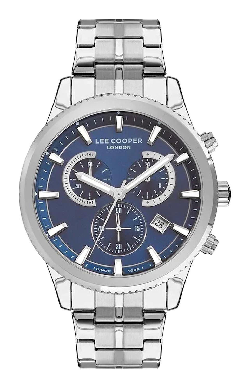 Lee Cooper LC07374.380 Takvimli Çelik Kordon Analog Erkek Kol Saati
