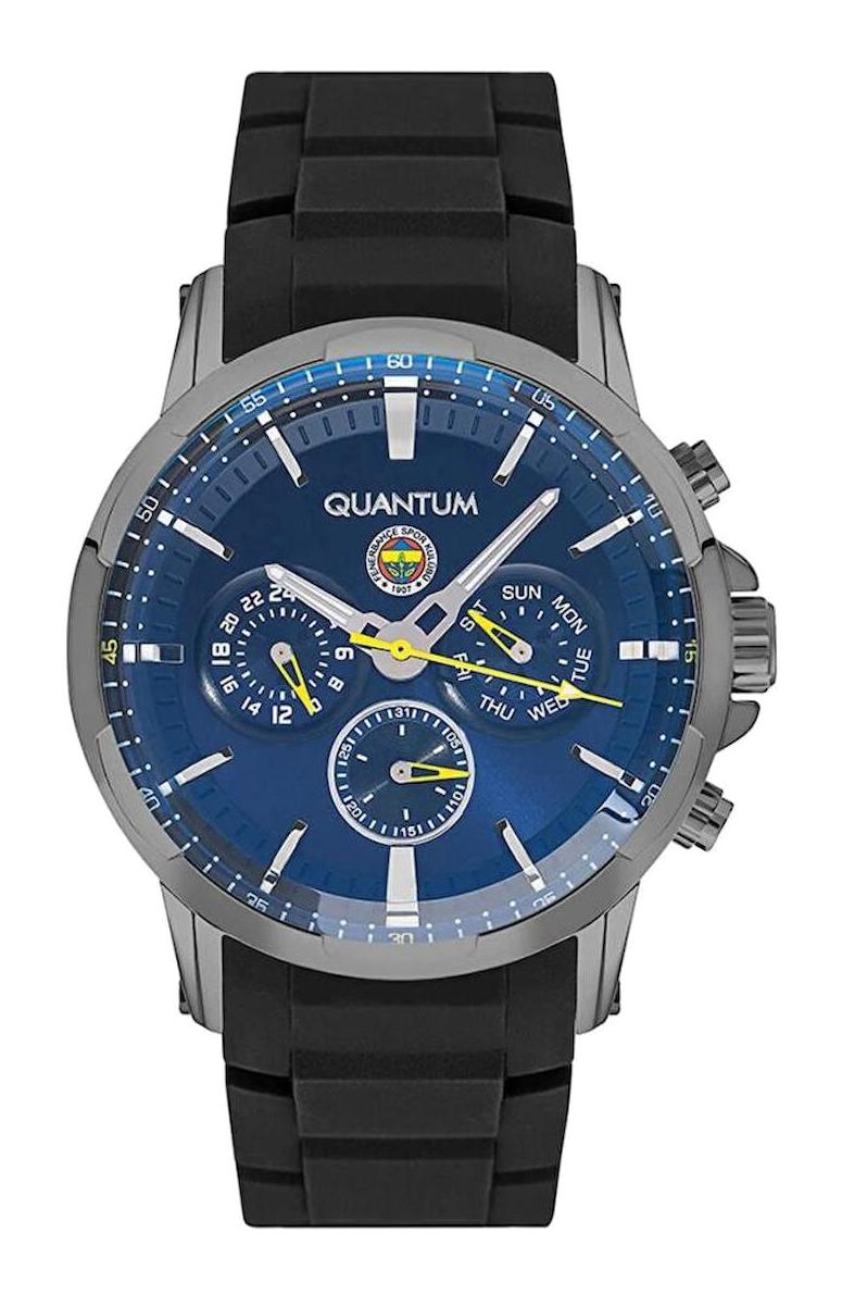 Quantum F876.051 44 mm Siyah Silikon Kordon Fenerbahçeli Analog Kol Saati