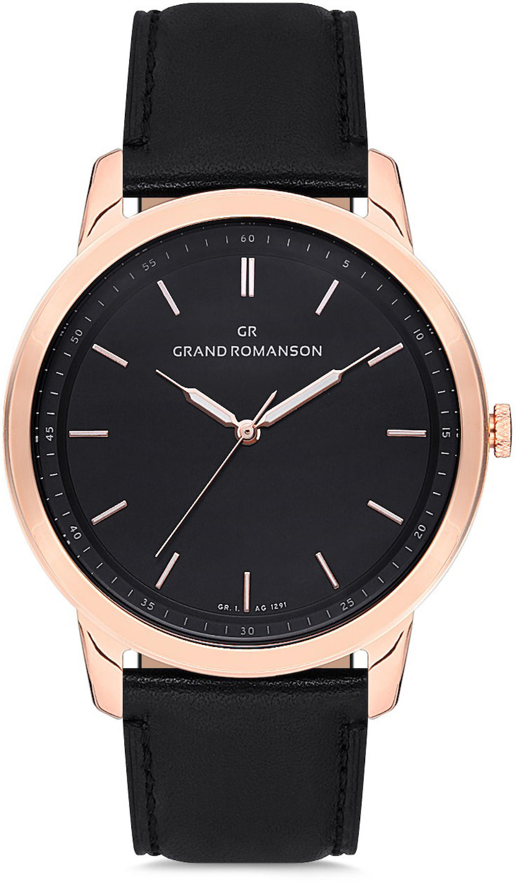 Romanson GR.1.AG1291.07 42 mm Siyah Deri Kordon Analog Kol Saati