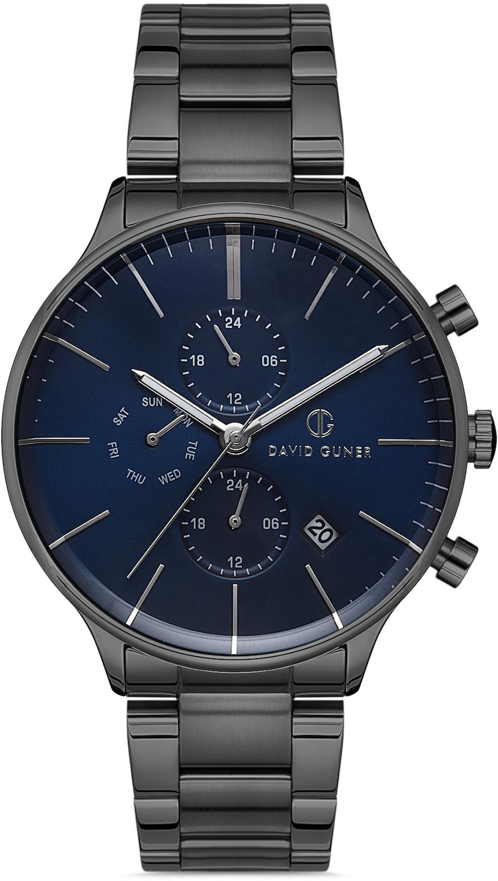 David Guner DG-8188GA-V3 Takvimli 42 mm Siyah Çelik Kordon Analog Kol Saati