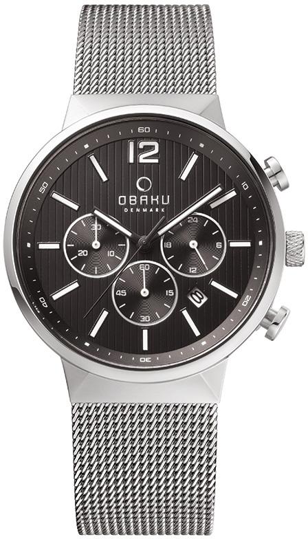 Obaku Denmark V180GCCBMC Takvimli 42 mm Çelik-Hasır Kordon Analog Kol Saati
