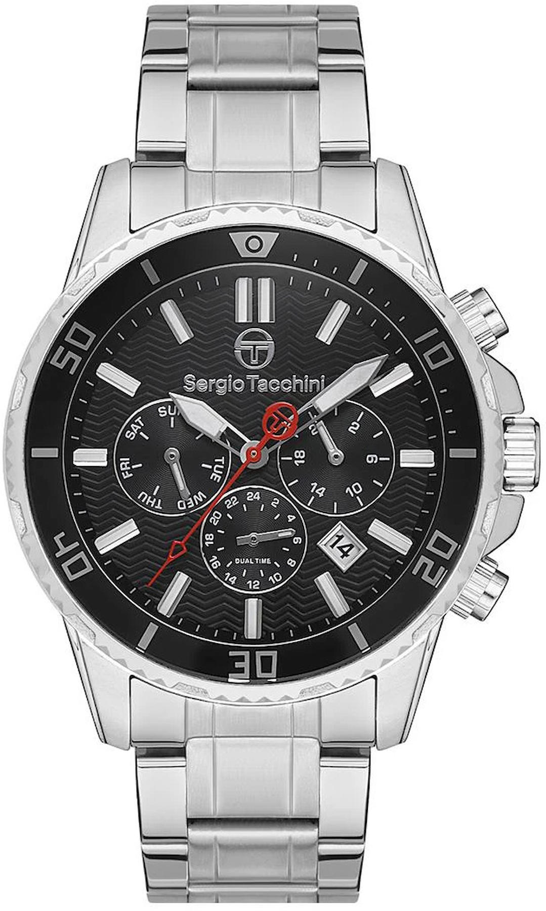 Sergio Tacchini ST.1.10212.1 Takvimli 43 mm Çelik Kordon Analog Kol Saati