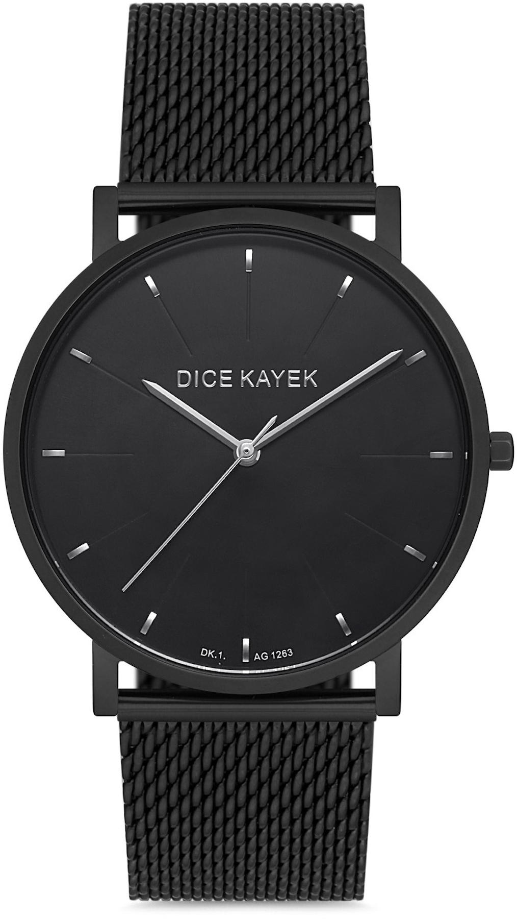 Dice Kayek DK.1.AG1263.08 Takvimli 42 mm Siyah Çelik Kordon Analog Kol Saati