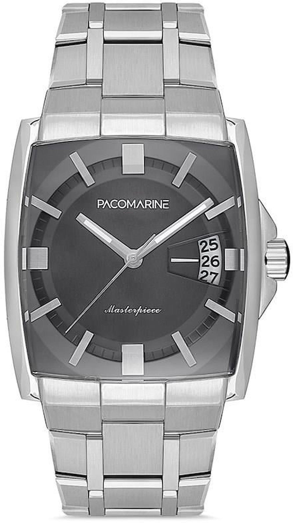 Pacomarine PM.22152.01 Takvimli 46 mm Çelik Kordon Analog Kol Saati