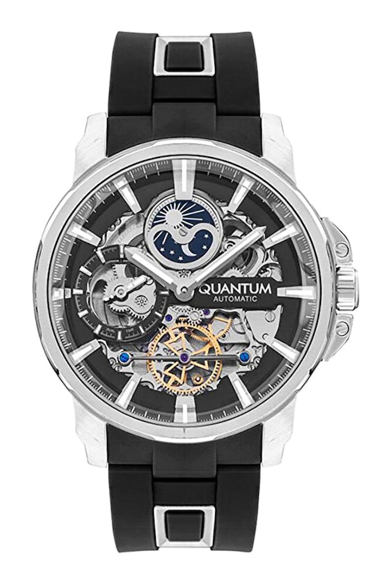 Quantum QMG1027.351 45 mm Siyah Silikon Kordon Analog Erkek Kol Saati