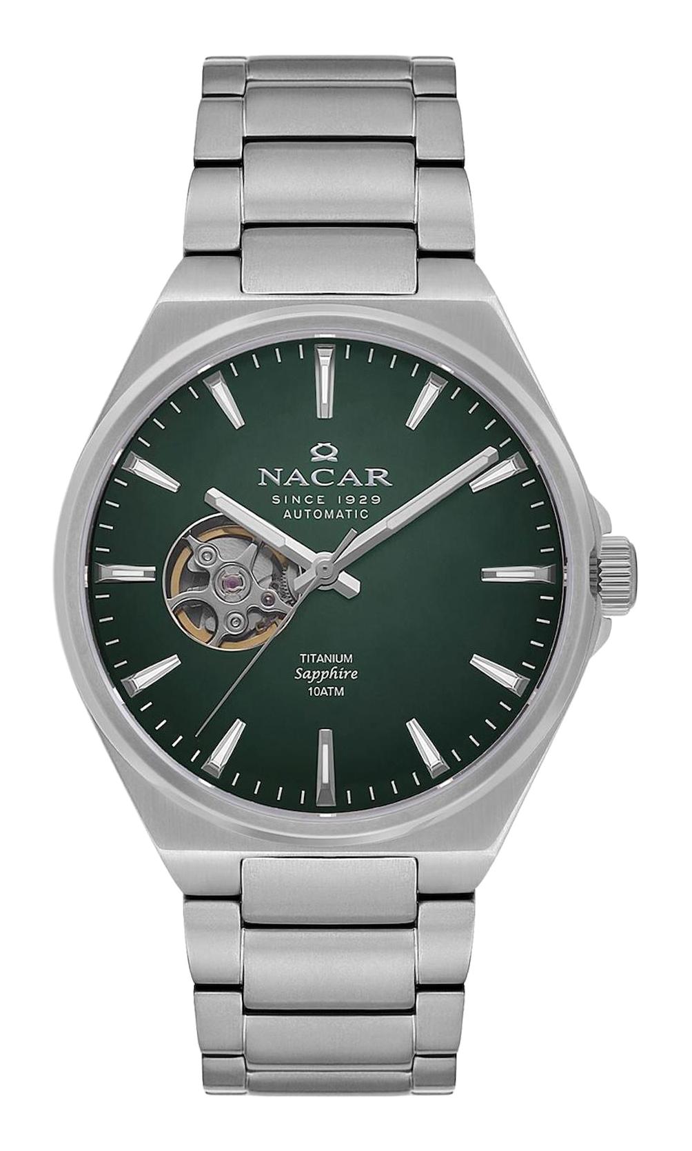 Nacar 33258378ANM Takvimli 44 mm Çelik Kordon Analog Kol Saati
