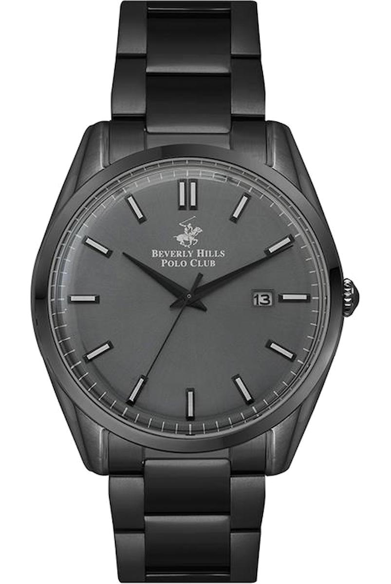 Beverly Hills Polo Club BP3027X640 Takvimli 45 mm Siyah Çelik Kordon Analog Erkek Kol Saati