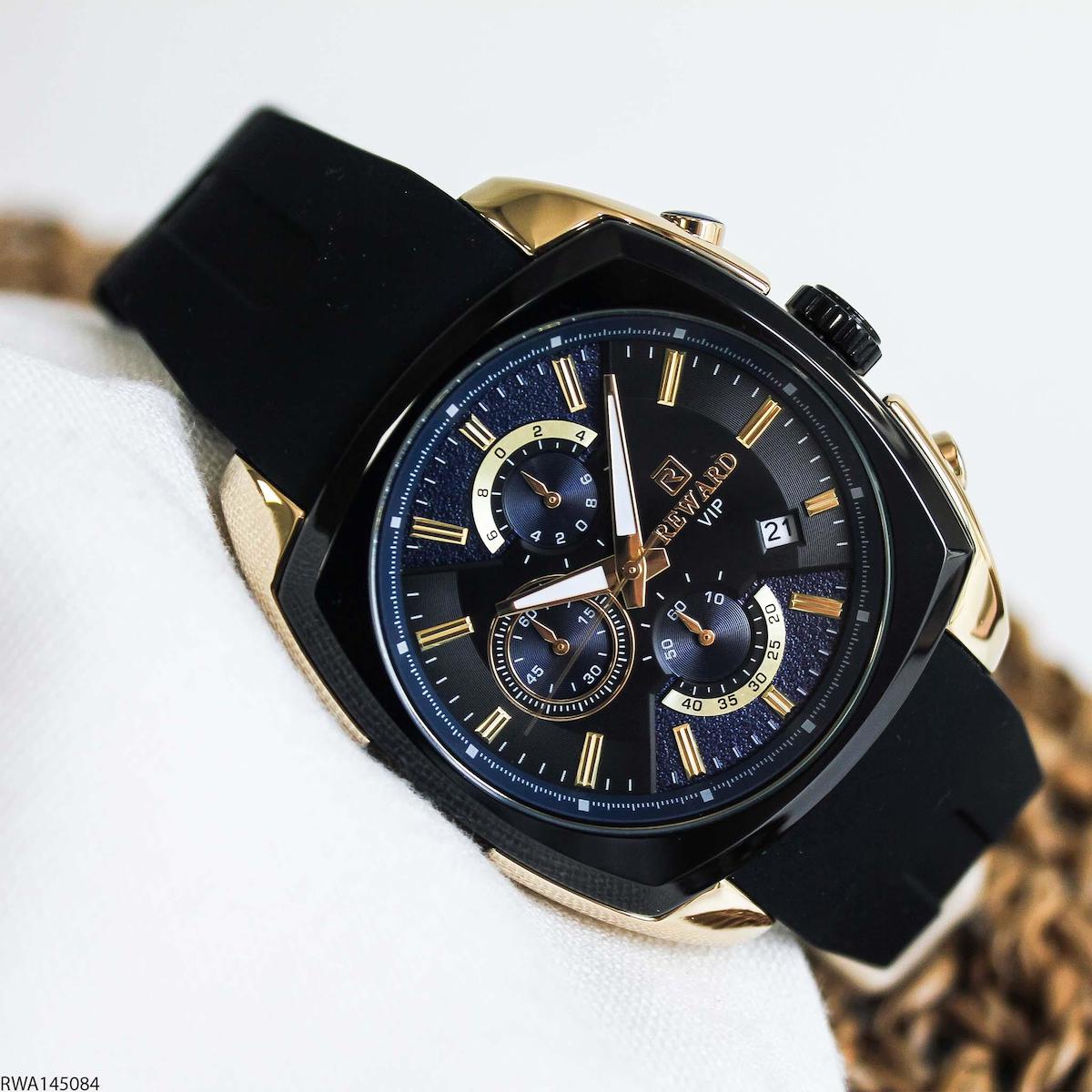 Reward RWA145084 Takvimli 48 mm Siyah Silikon Kordon Analog Erkek Kol Saati