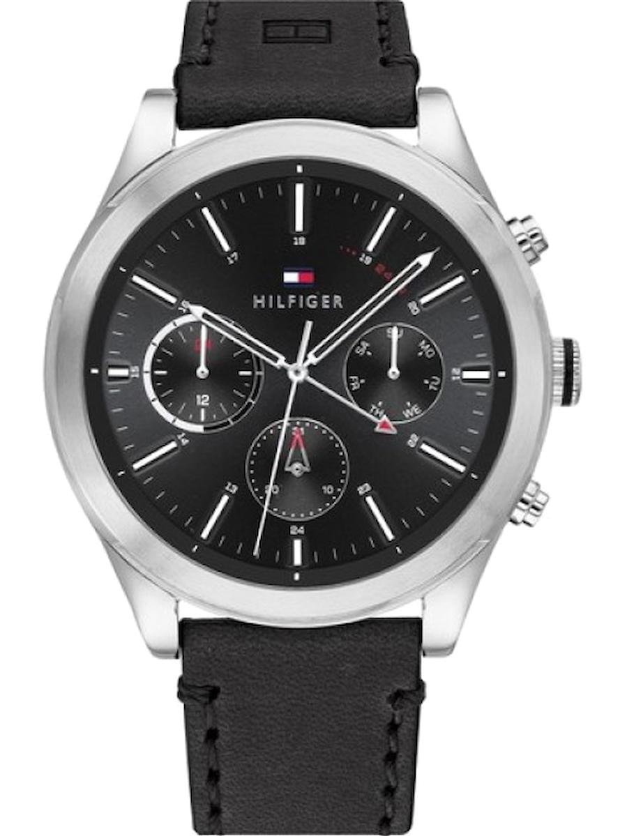 Tommy Hilfiger TH1791740 Takvimli 44 mm Siyah Deri Kordon Analog Erkek Kol Saati