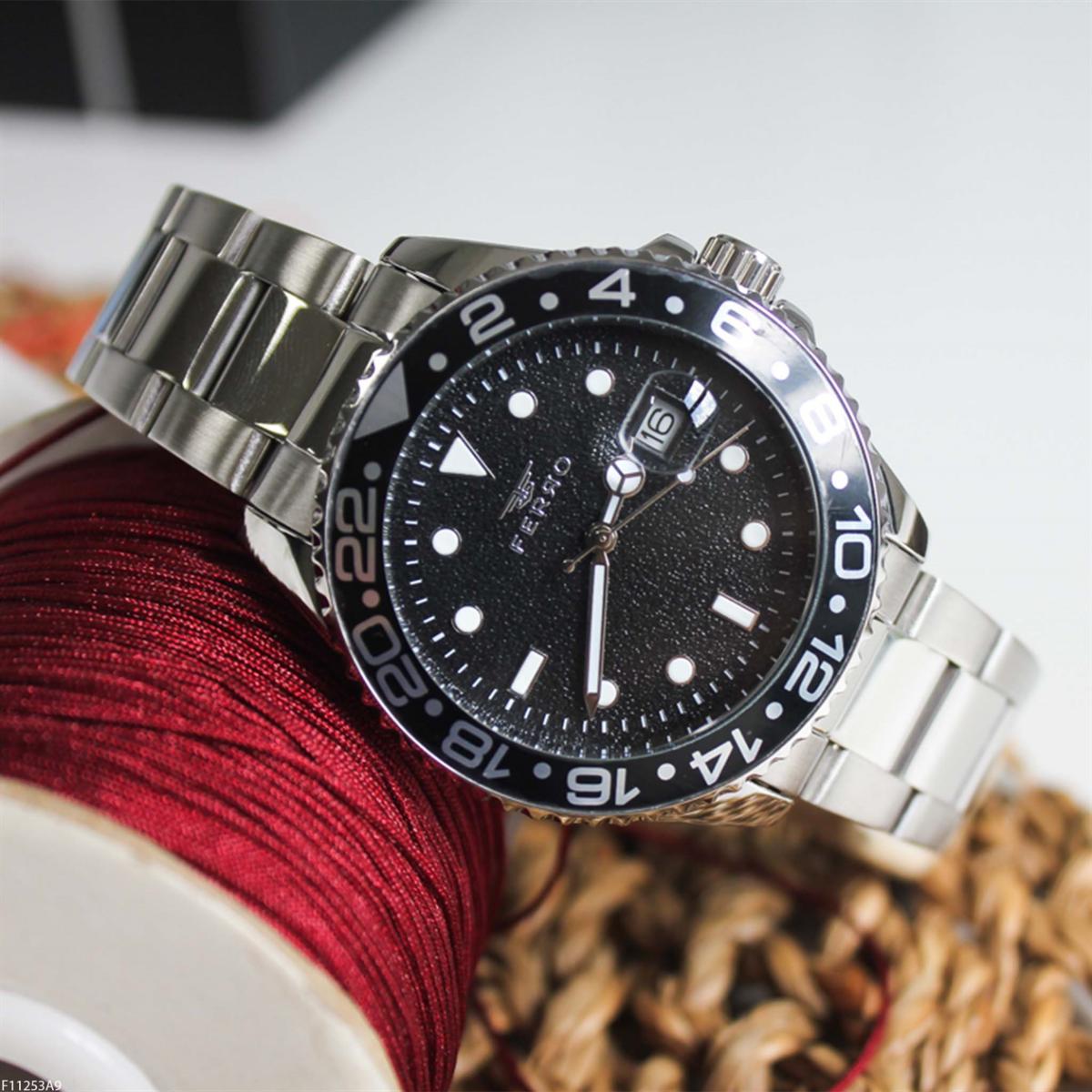 Ferro F11253A9 Takvimli 41 mm Çelik Kordon Analog Erkek Kol Saati