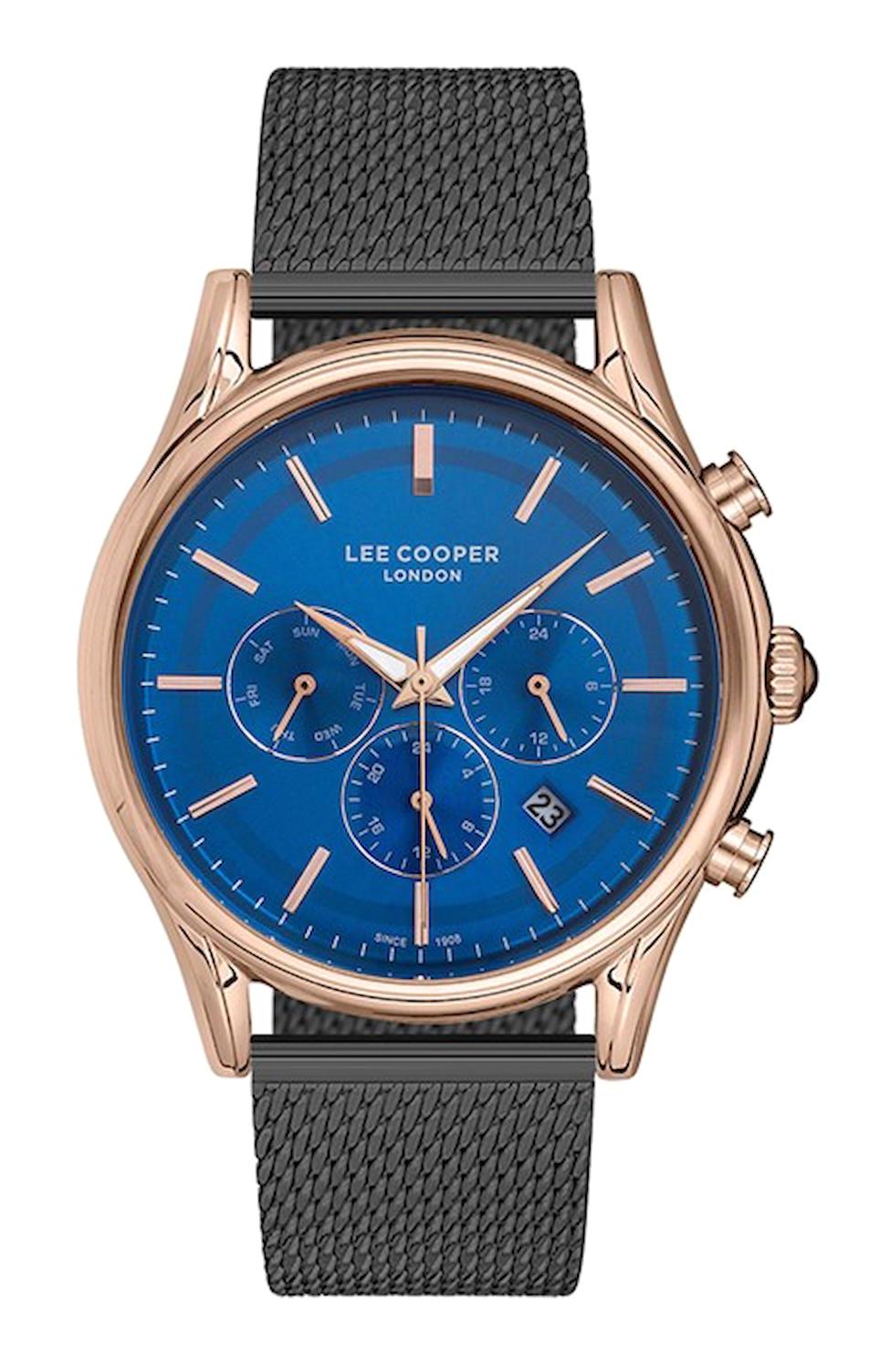 Lee Cooper LC07153.490 Takvimli 45 mm Antrasit Çelik Kordon Analog Erkek Kol Saati