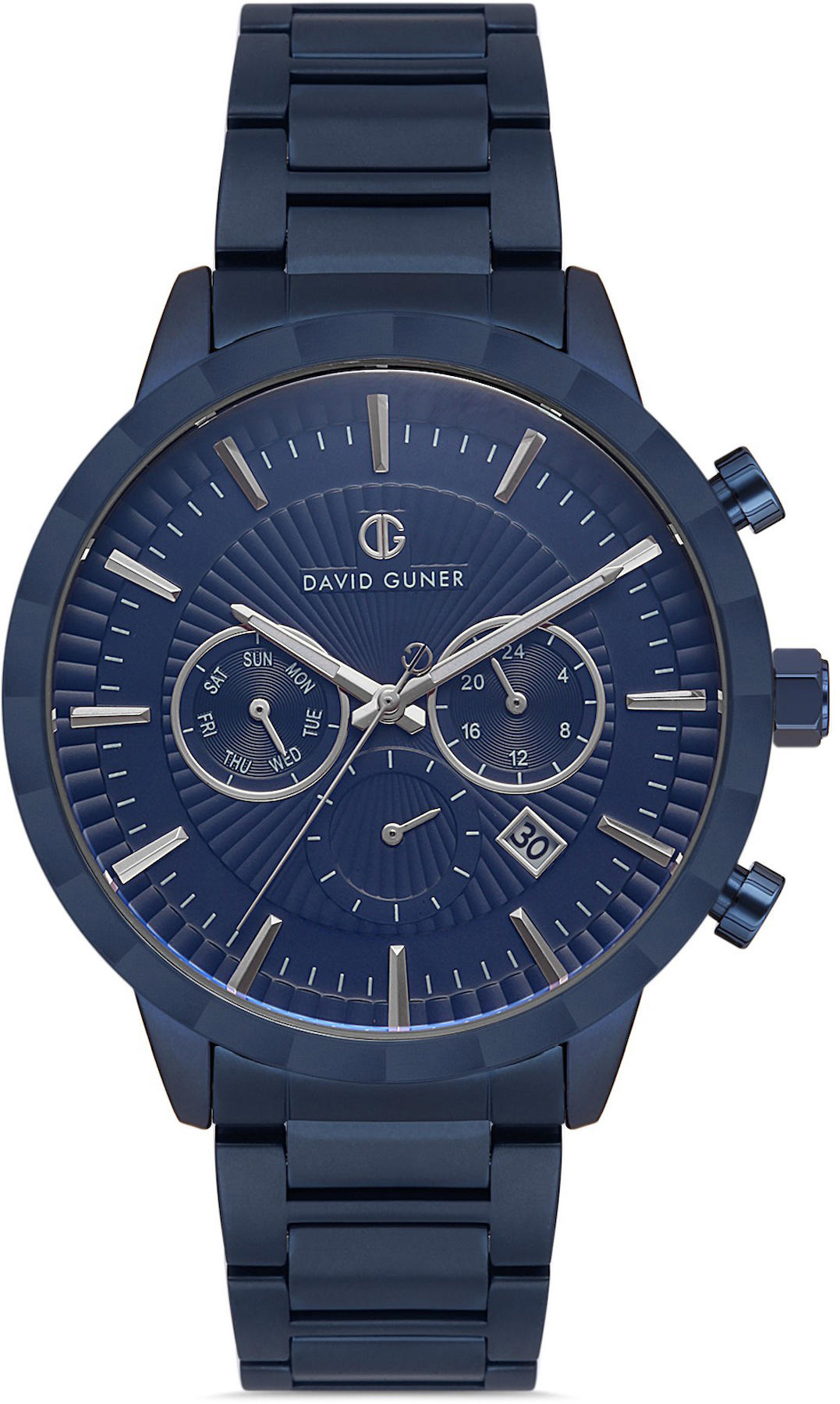 David Guner DG-8380GA-H3E Takvimli 42 mm Lacivert Metal Kordon Analog Kol Saati