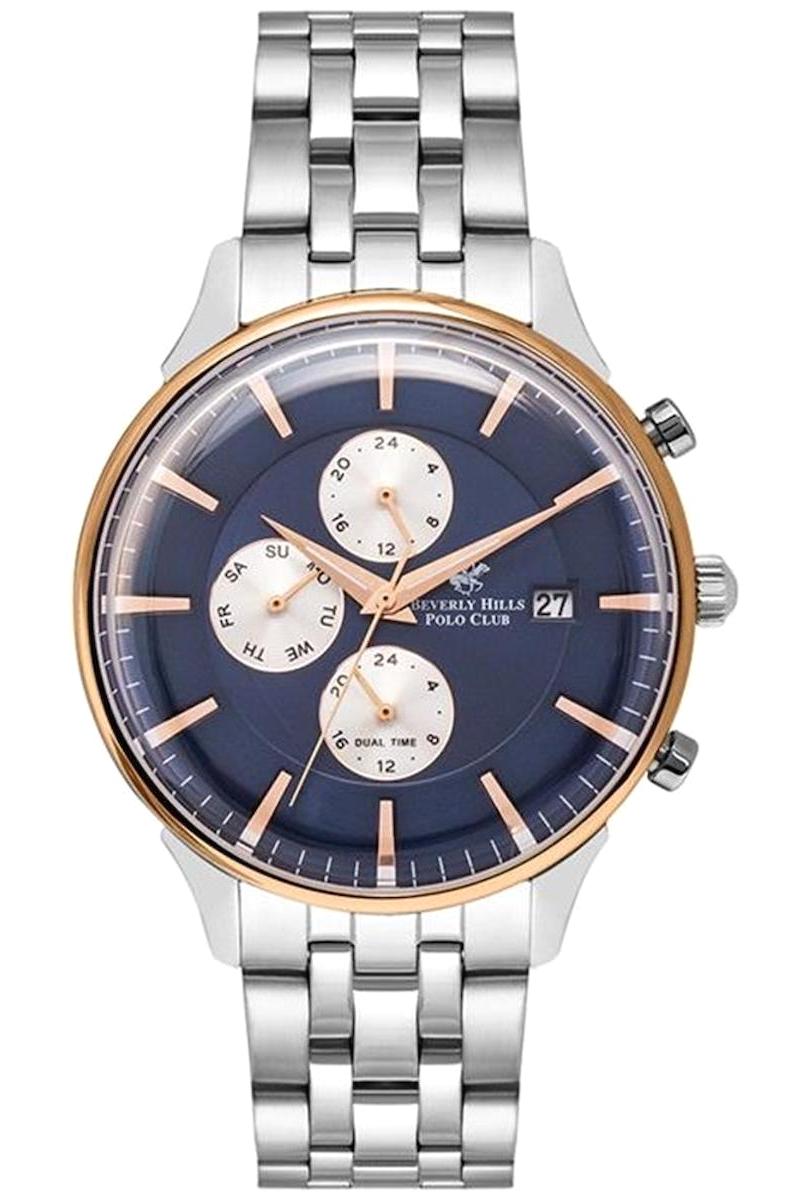 Beverly Hills Polo Club BP3015X590 Takvimli 41 mm Çelik Kordon Analog Kol Saati