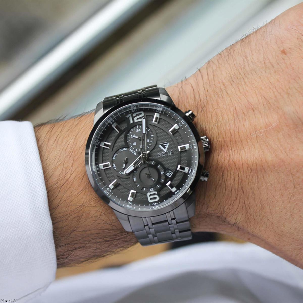 Fiesta FS16722V Takvimli 46 mm Çelik Kordon Analog Erkek Kol Saati